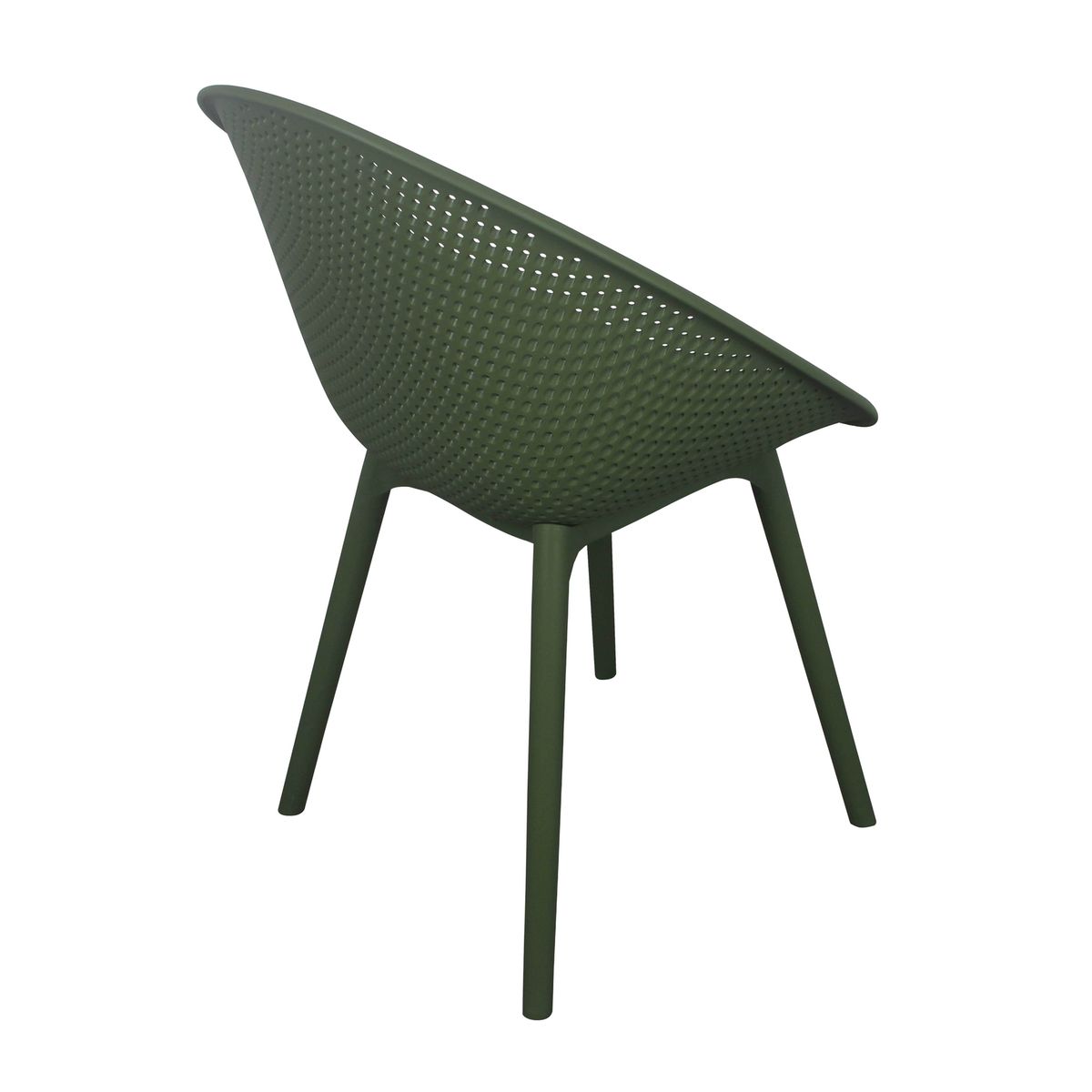 Deep Green Polypropylene Relax Armchair-PP Chair