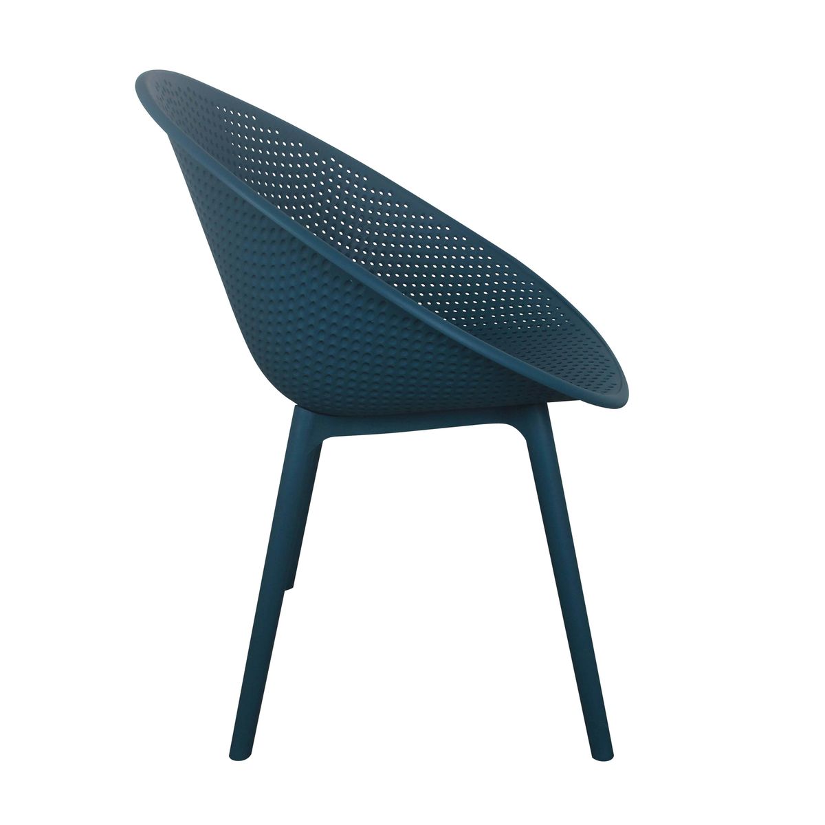Navy Blue Polypropylene Relax Armchair-PP Chair
