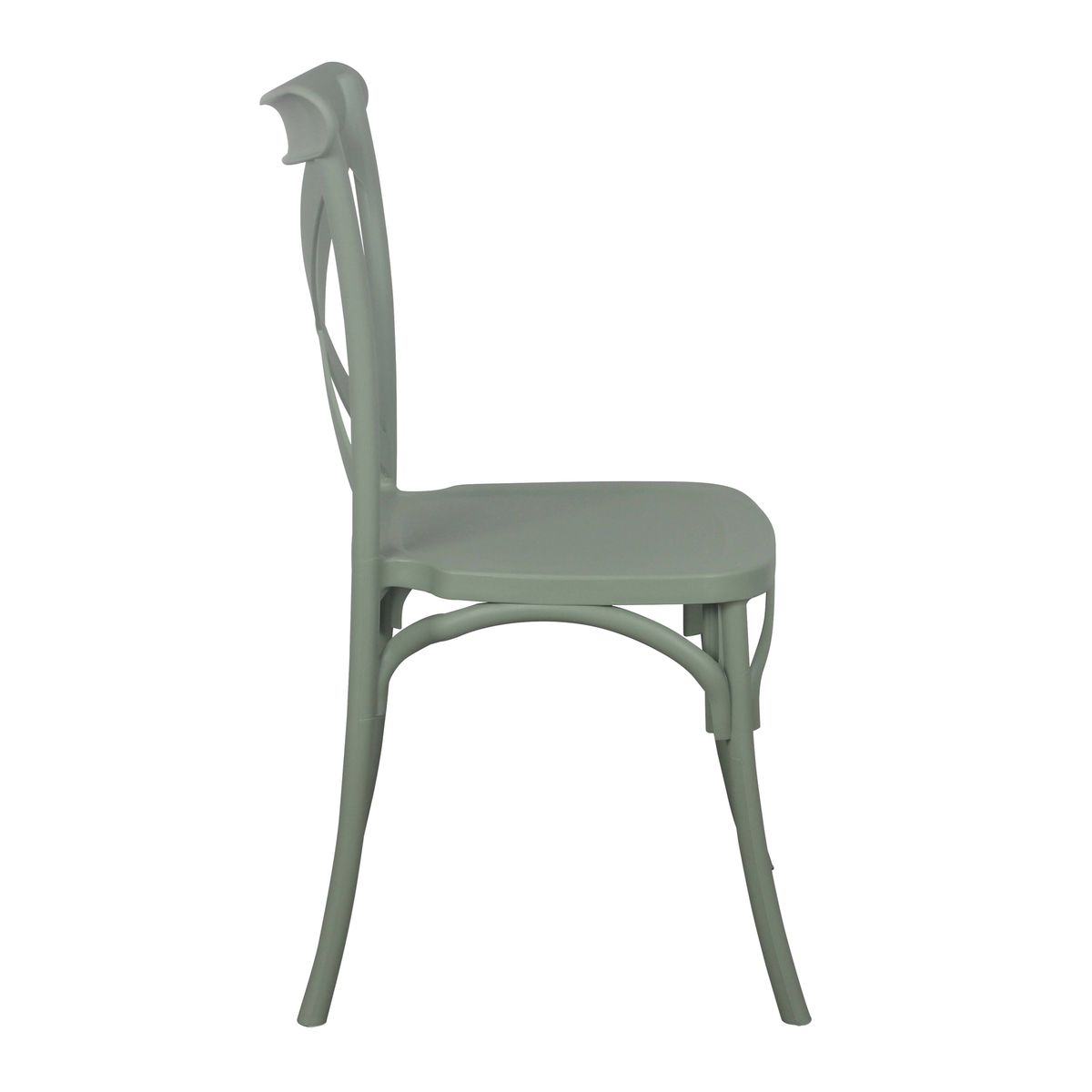 Polypropylene Cafe Chair In Dark Green-PP Chair