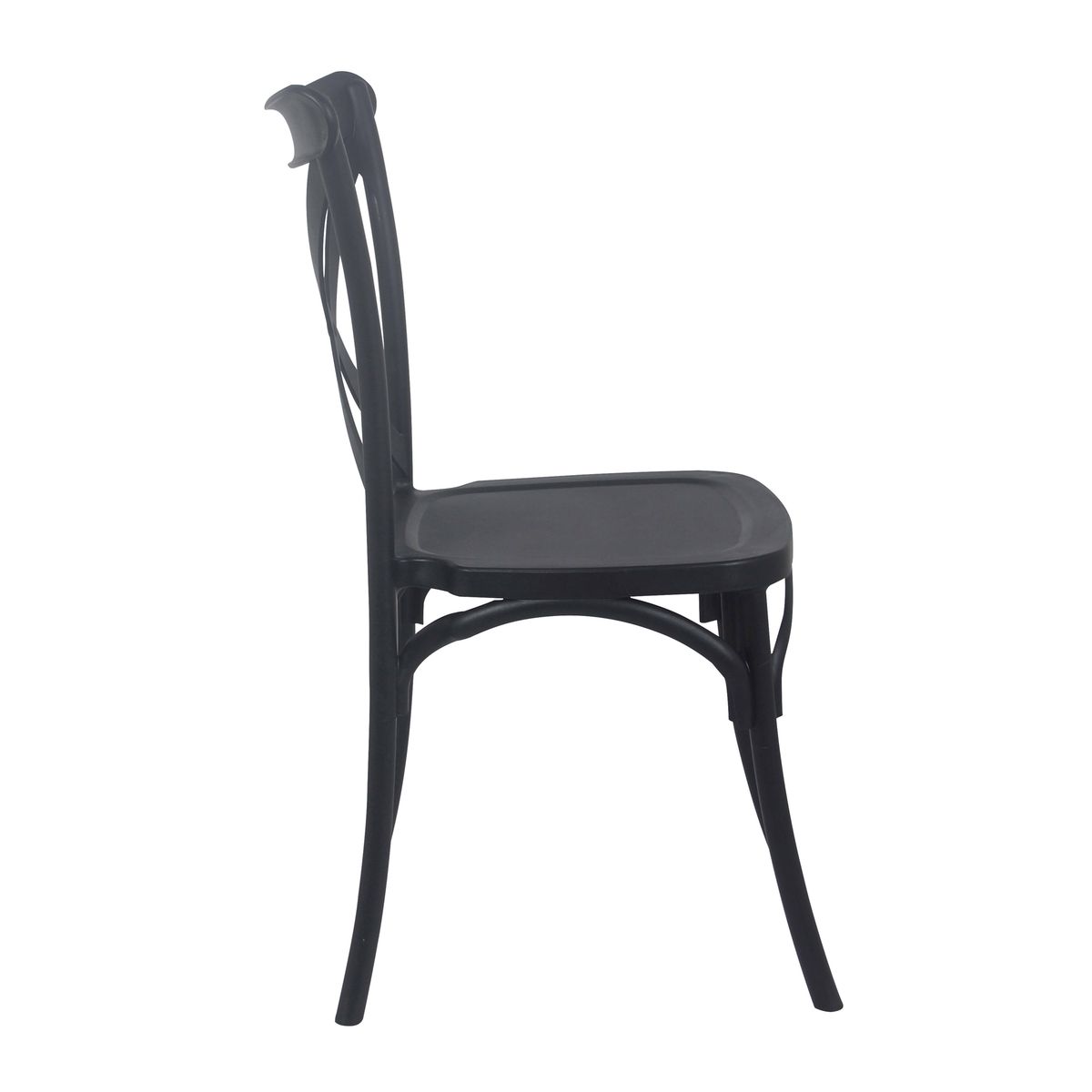 Polypropylene Cafe Chair In Black-PP Chair