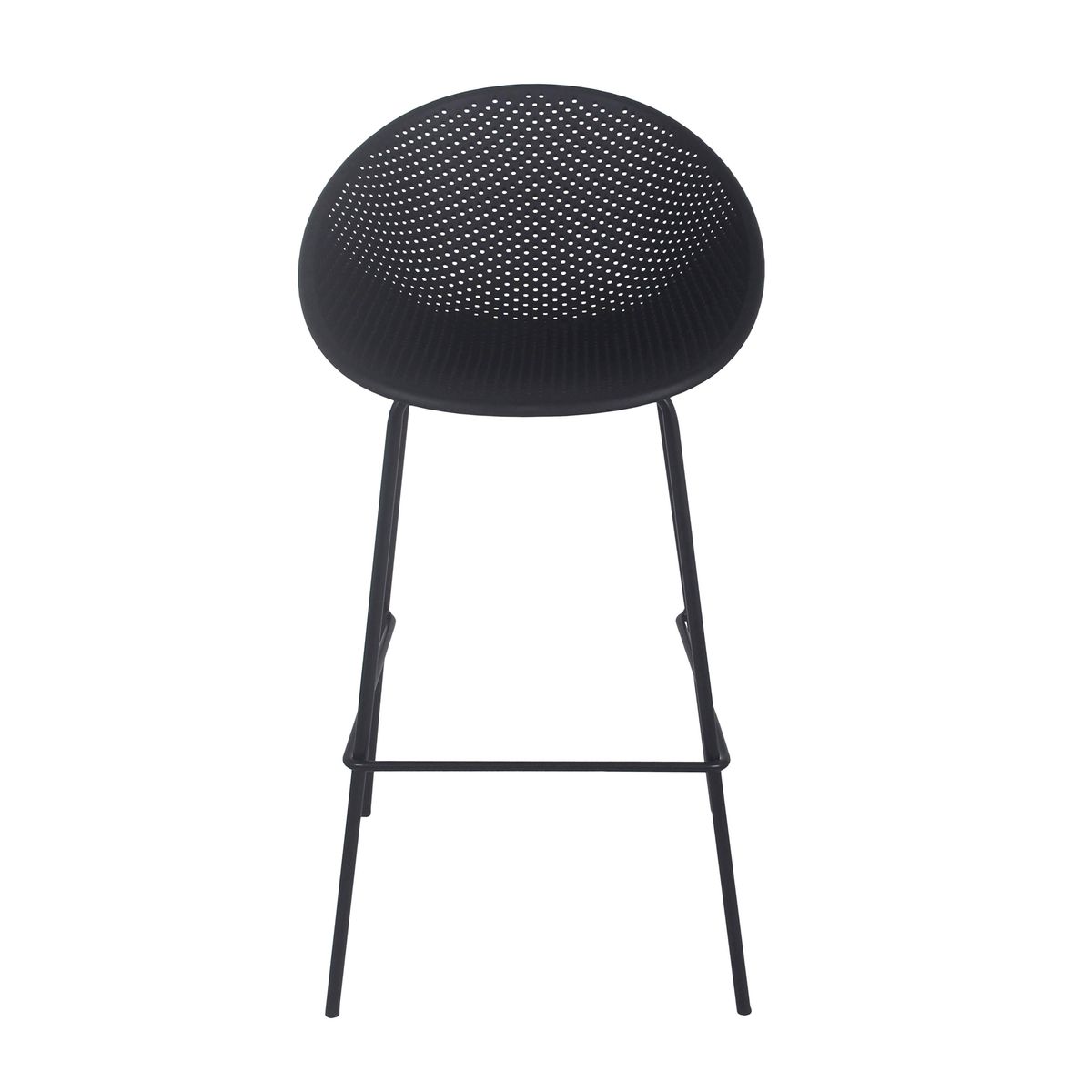 Black Plastic Counter Chair With Footrest-PP Chair