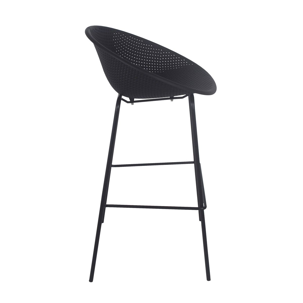 Black Plastic Counter Chair With Footrest-PP Chair