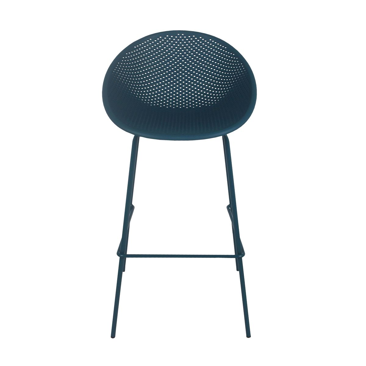 Navy Blue Plastic Counter Chair With Footrest-PP Chair