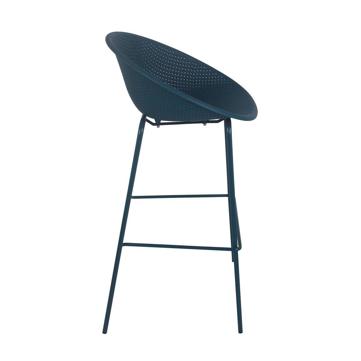 Navy Blue Plastic Counter Chair With Footrest-PP Chair