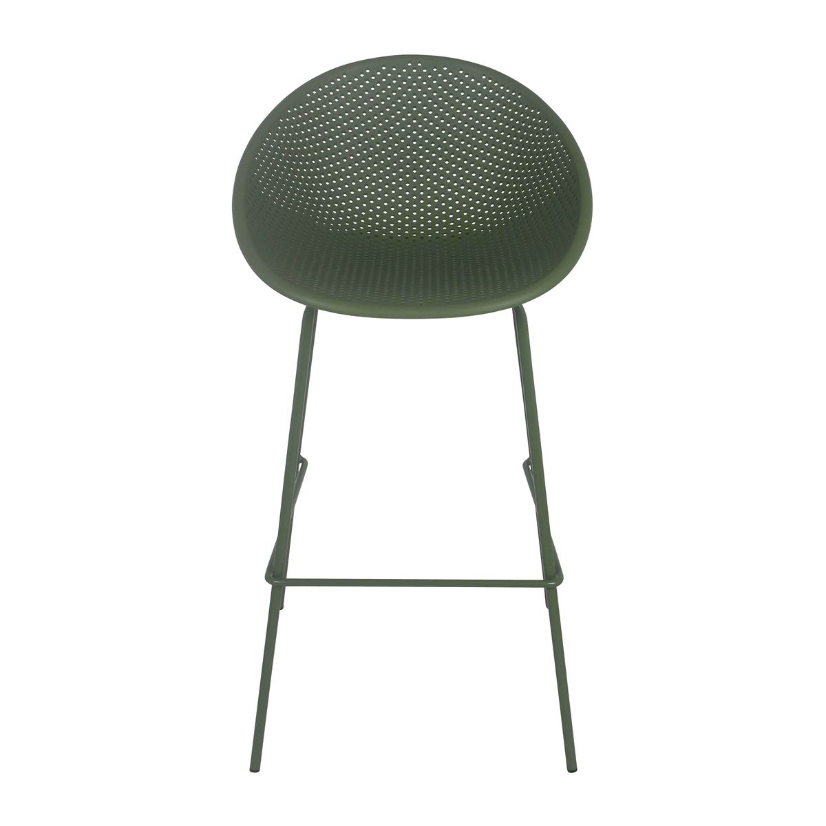 Deep Green Plastic Counter Chair With Footrest-PP Chair