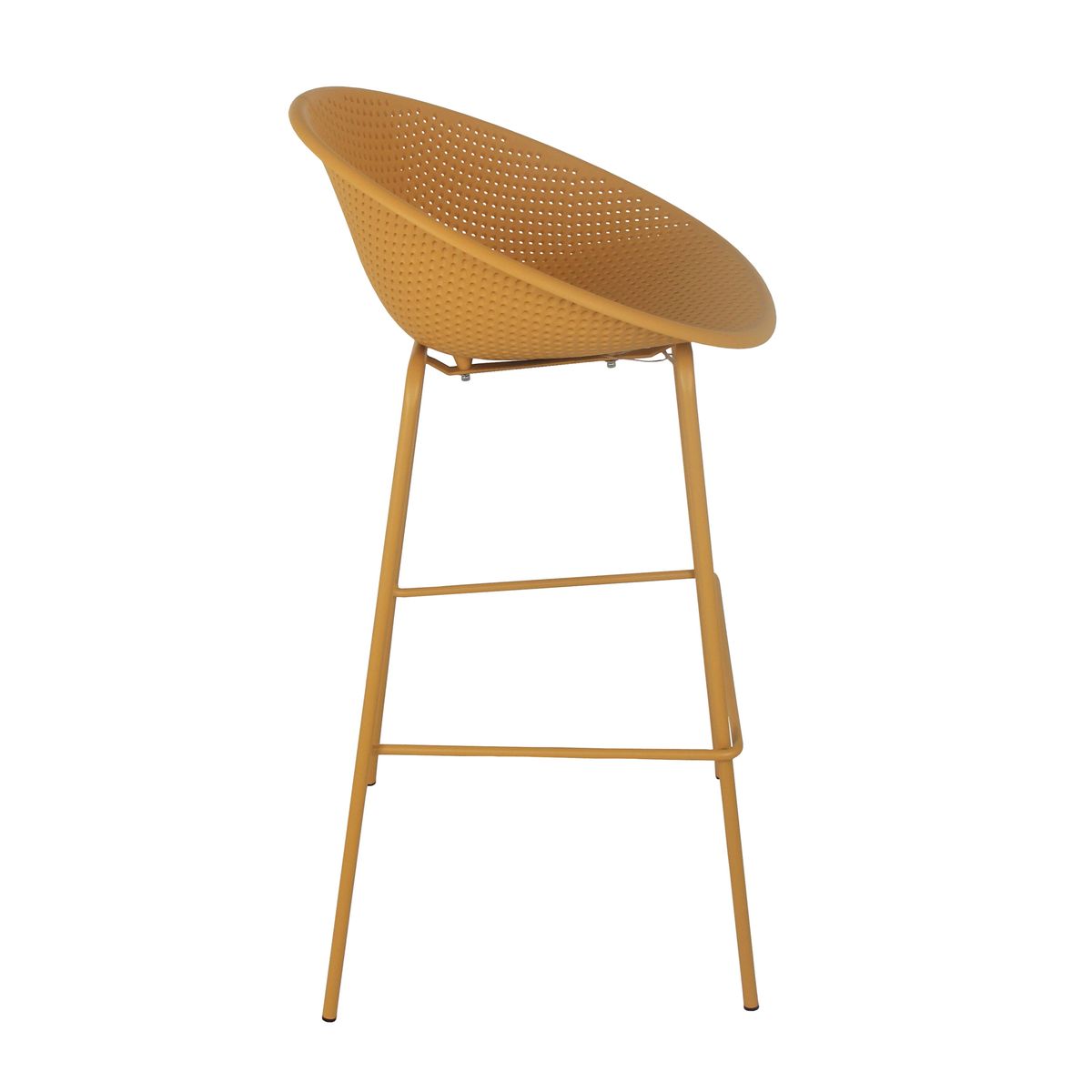 Mustard Plastic Counter Chair With Footrest-PP Chair