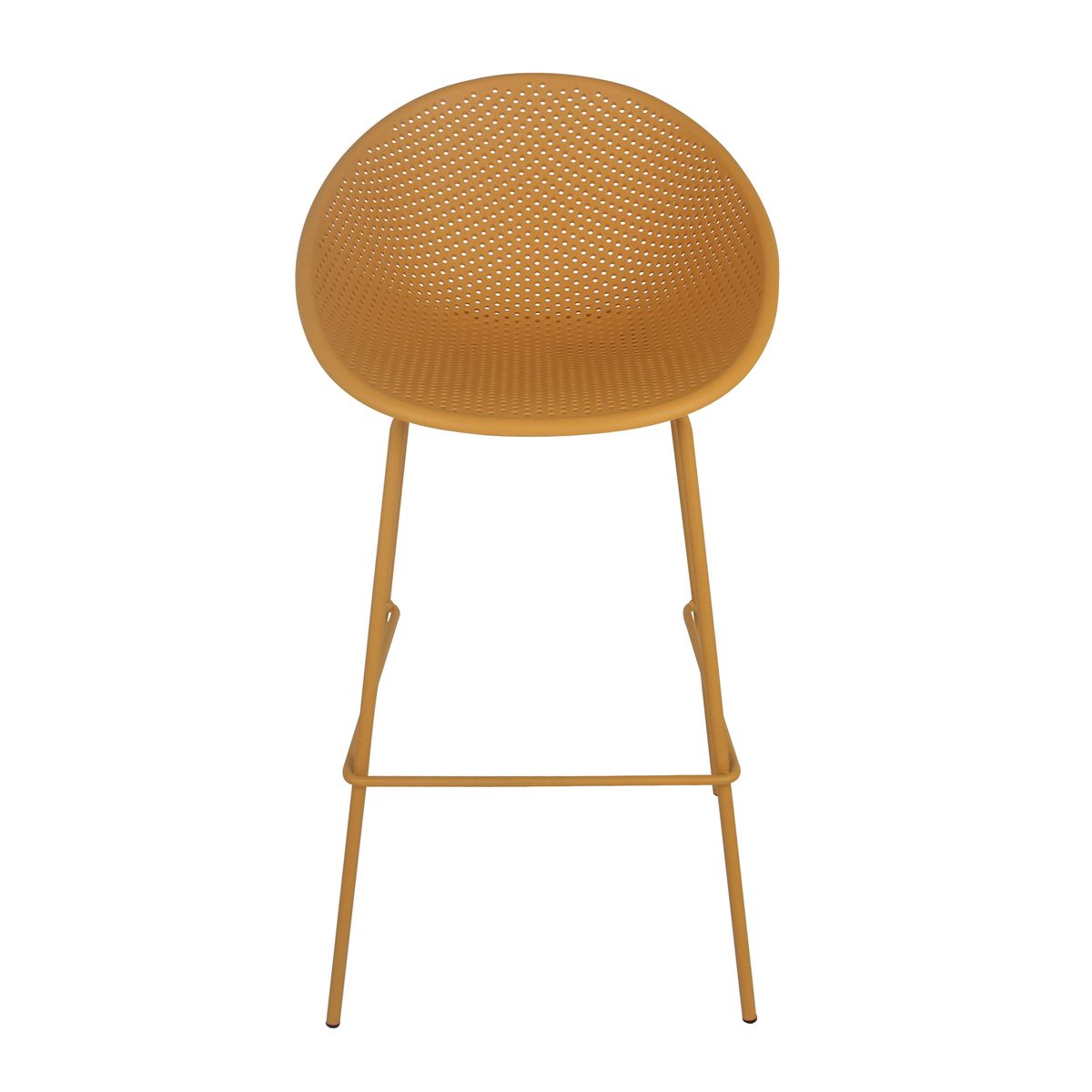 Mustard Plastic Counter Chair With Footrest-PP Chair