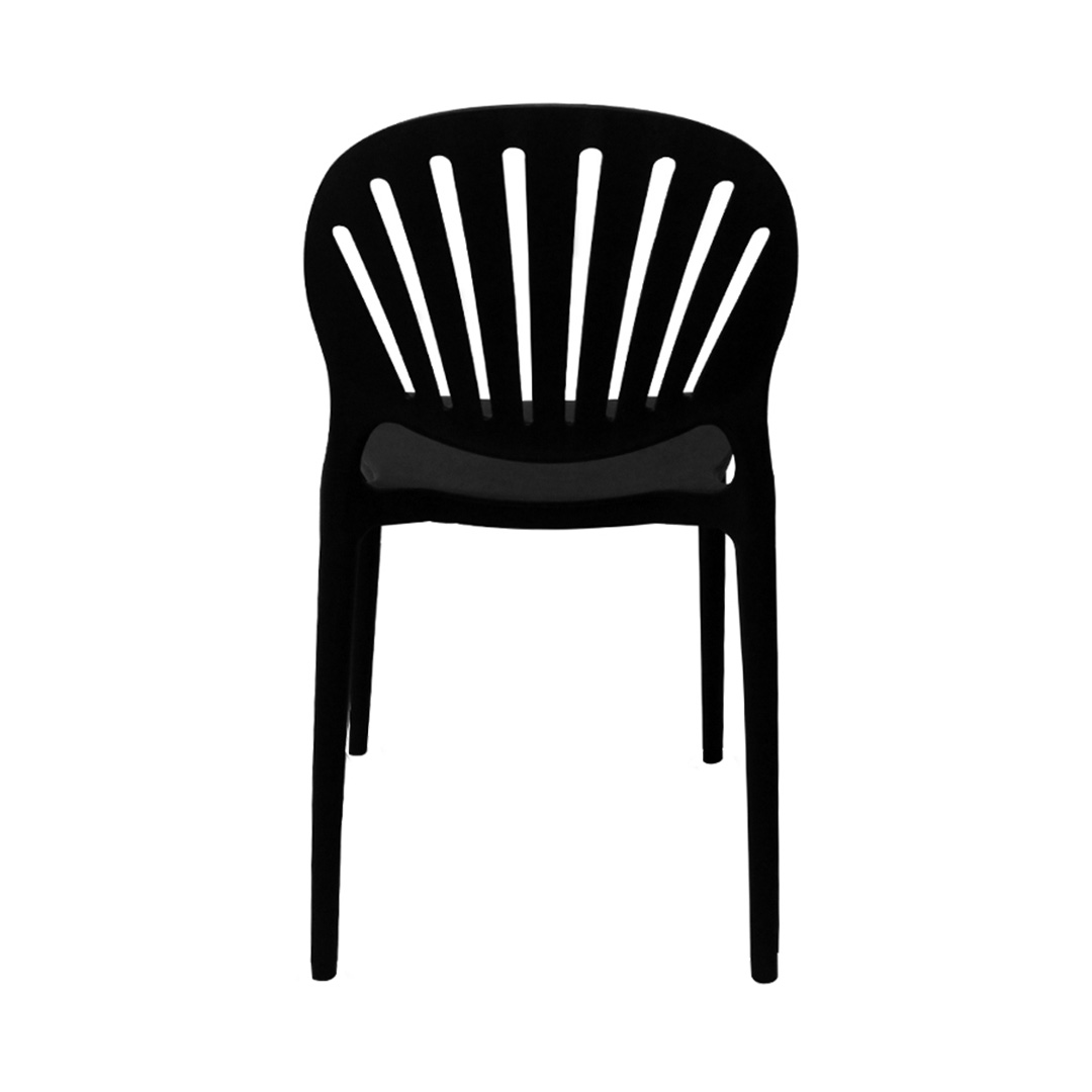 Black Stackable Armless Plastic Chair
