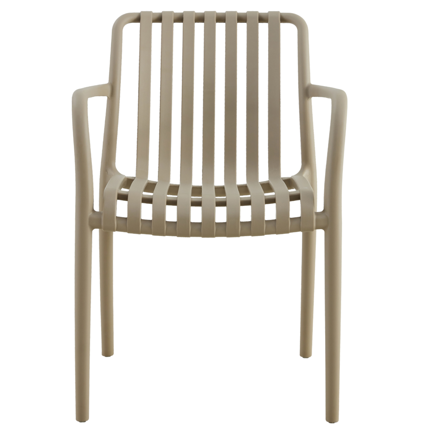 Plastic Garden ArmChair Taupe-PP Chair