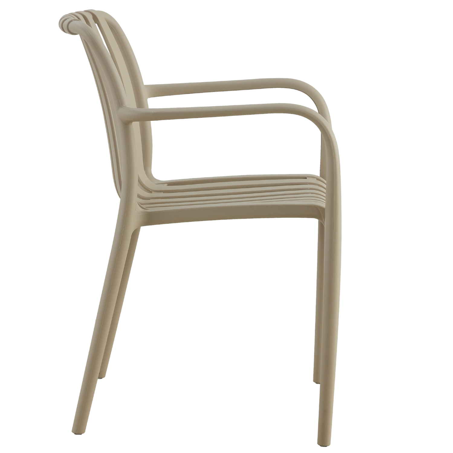 Plastic Garden ArmChair Taupe-PP Chair