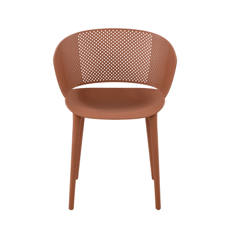 Brownish-Red plastic chair for restaurant-PP Chair