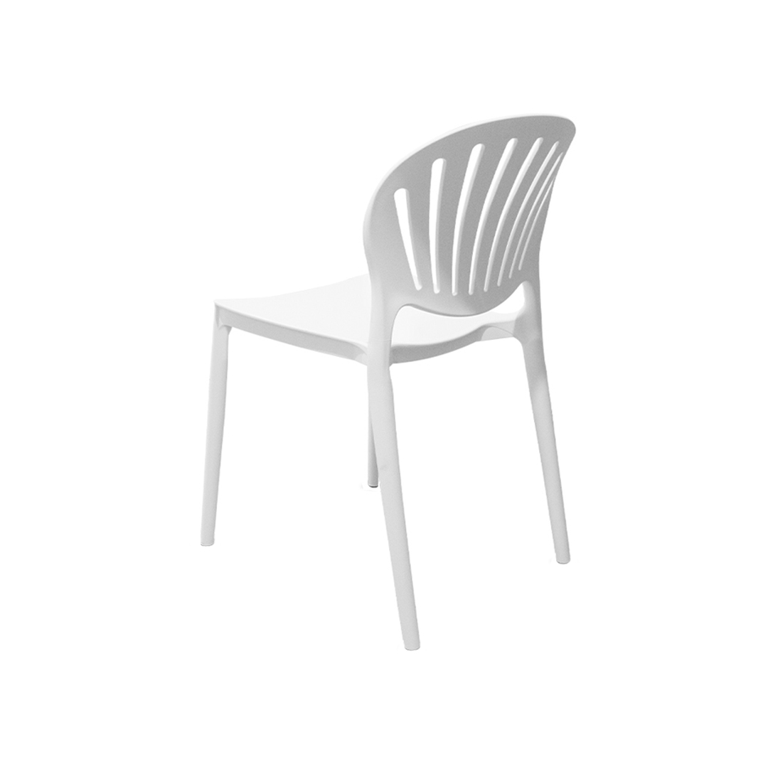White Stackable Armless Plastic Chair - Space-Saving & Multipurpose Seating