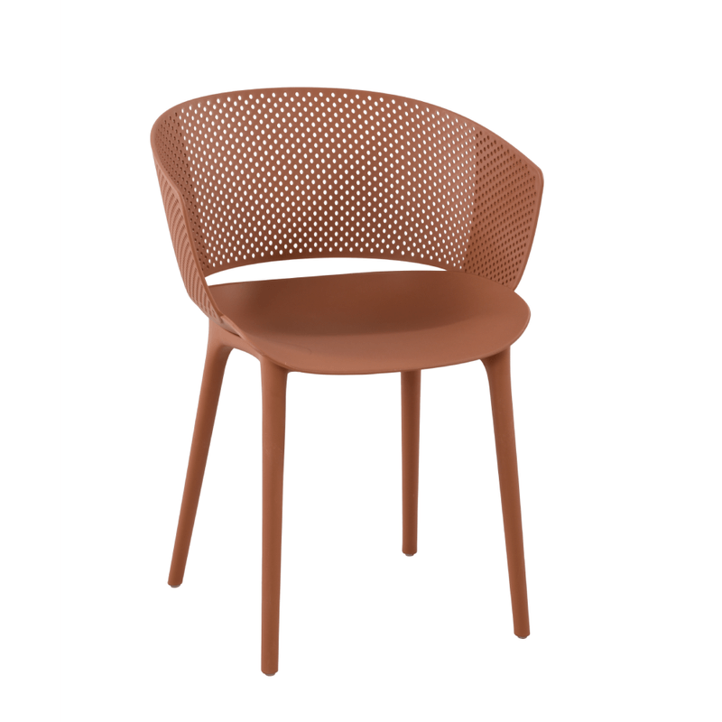Brownish-Red plastic chair for restaurant-PP Chair