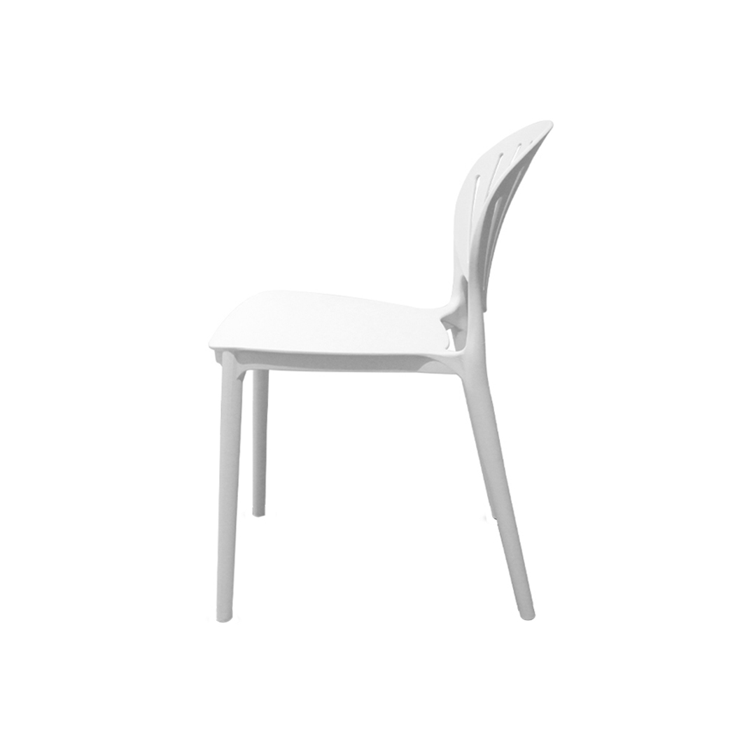 White Stackable Armless Plastic Chair - Space-Saving & Multipurpose Seating