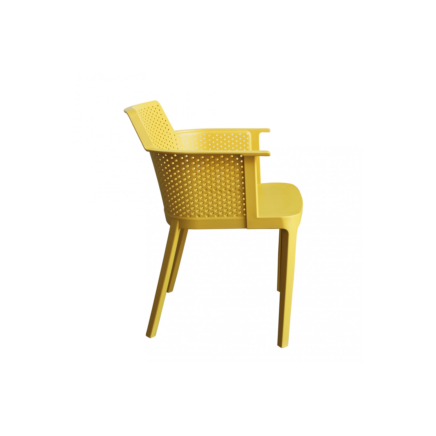 Yellow Plastic Outdoor Garden Armchair-PP Chair