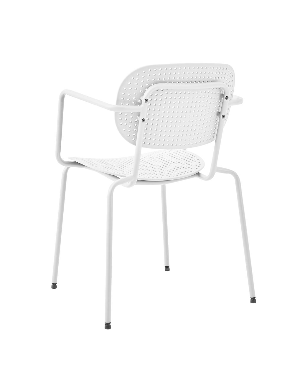 White Plastic Armchair With Metal Frame