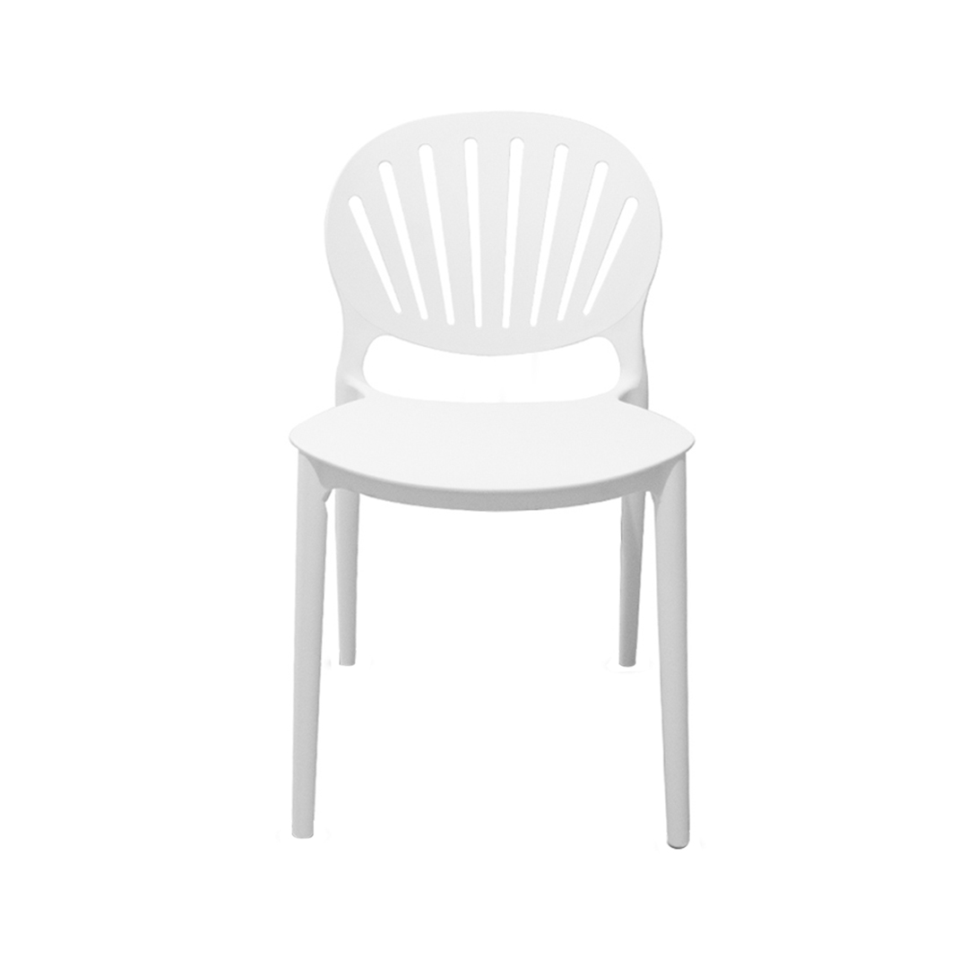White Stackable Armless Plastic Chair - Space-Saving & Multipurpose Seating