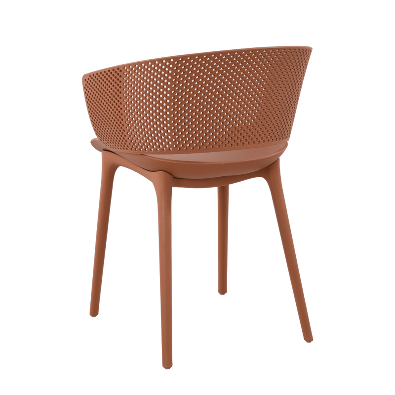Brownish-Red plastic chair for restaurant-PP Chair