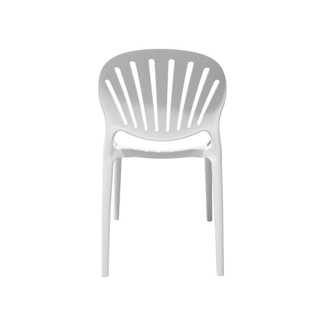 White Stackable Armless Plastic Chair - Space-Saving & Multipurpose Seating