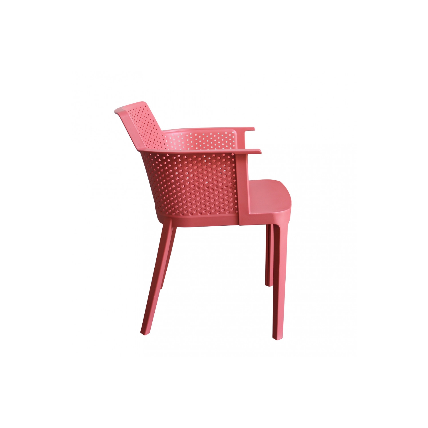Red Plastic Outdoor Garden Armchair-PP Chair