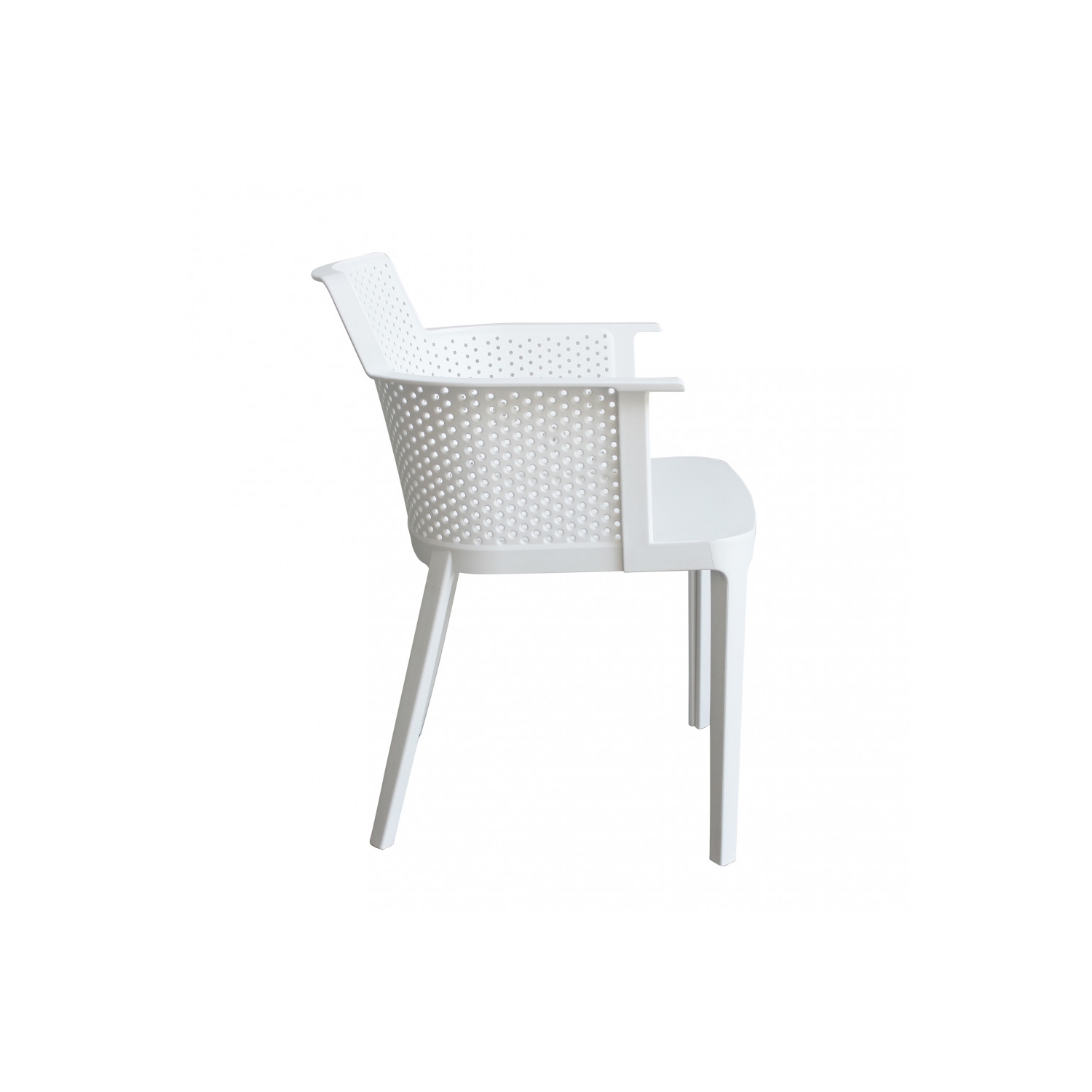 White Plastic Outdoor Garden Armchair-PP Chair
