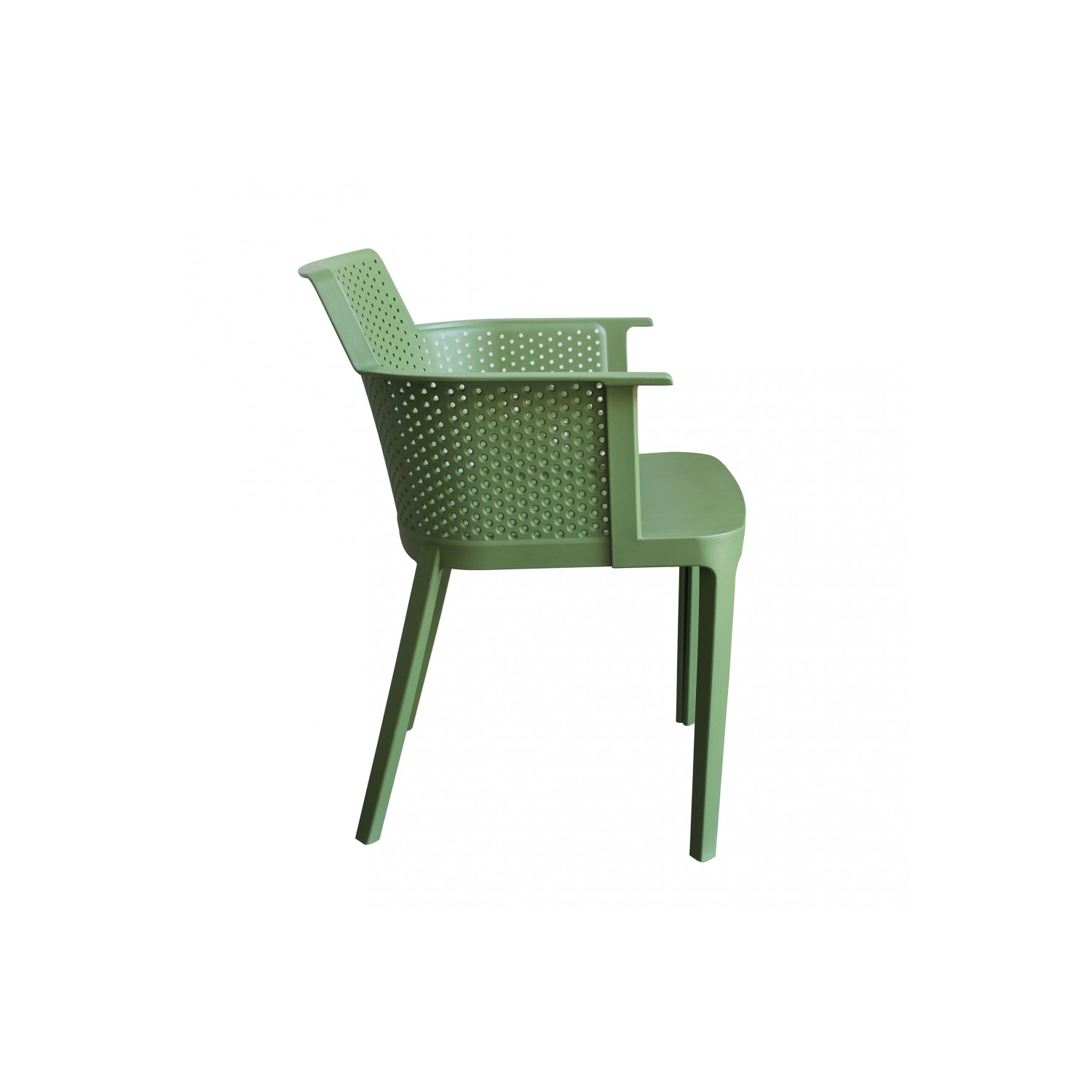 Green Plastic Outdoor Garden Armchair-PP Chair