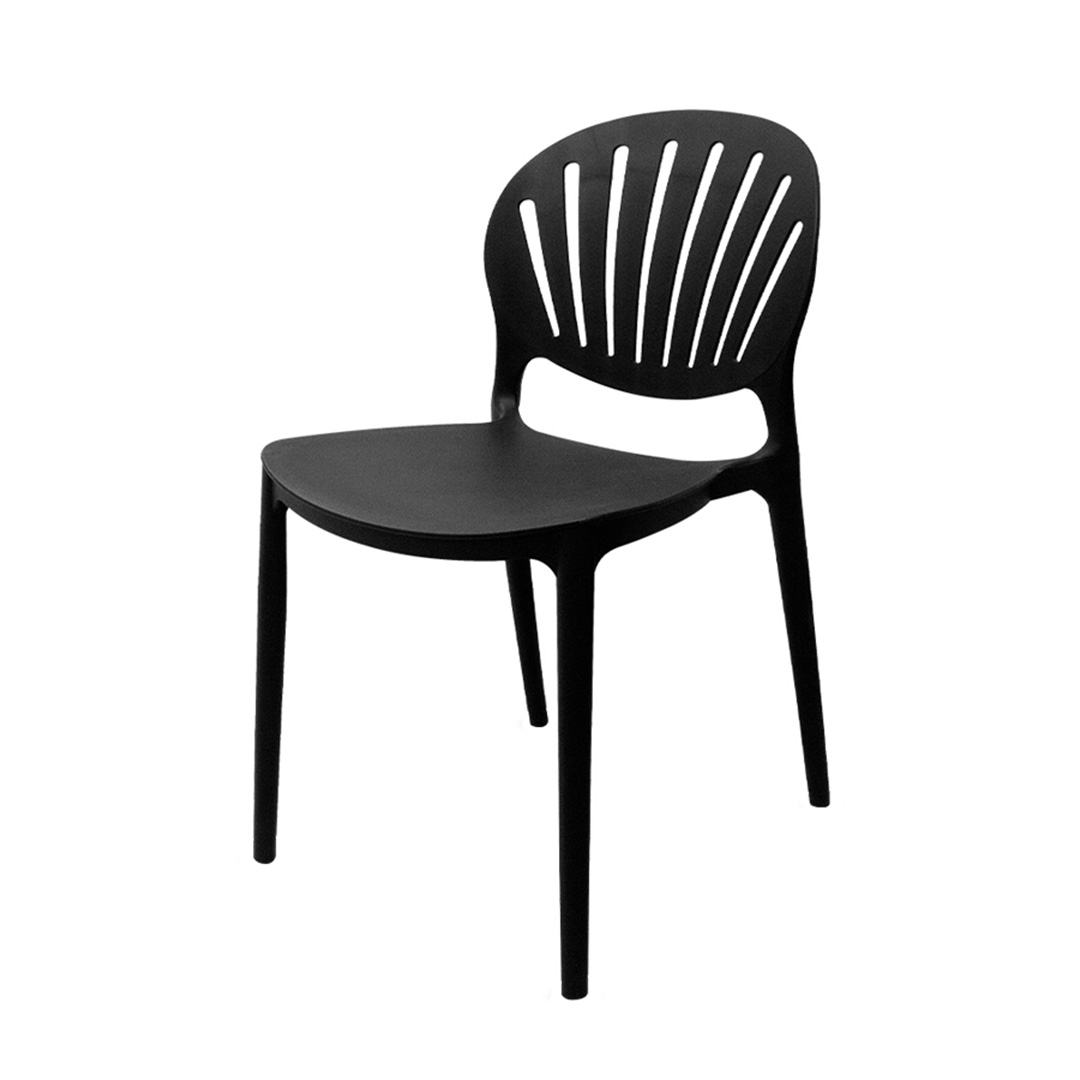 Black Stackable Armless Plastic Chair