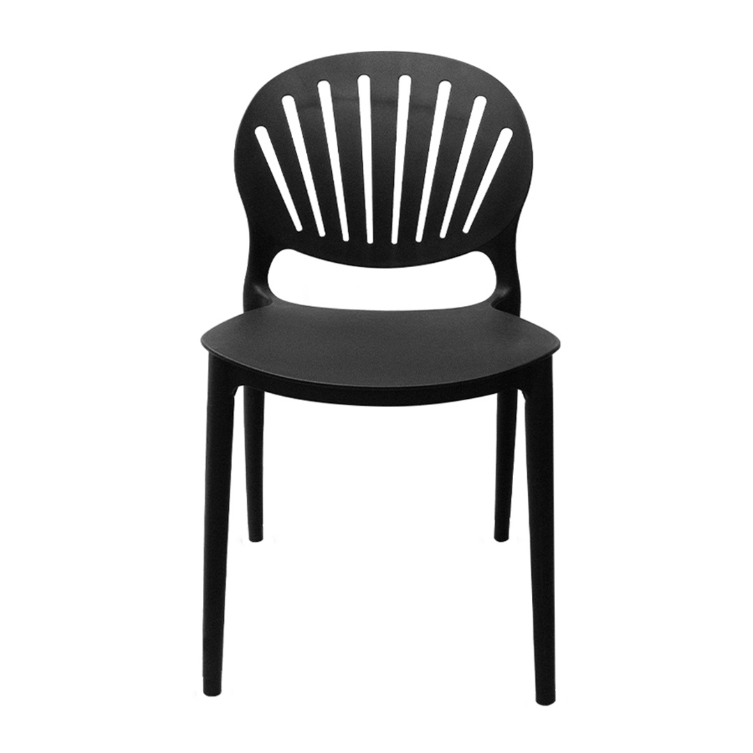 Black Stackable Armless Plastic Chair