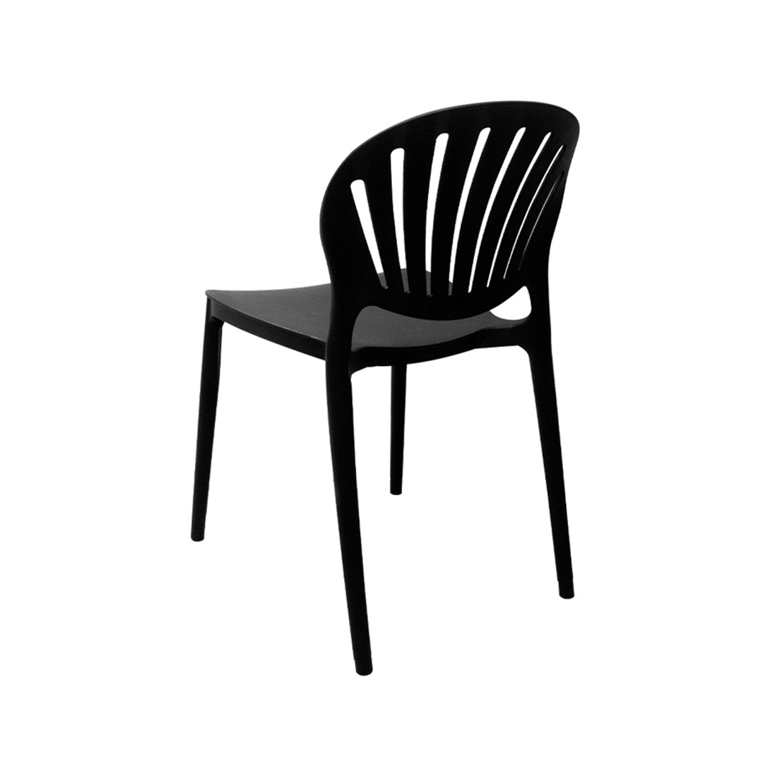Black Stackable Armless Plastic Chair