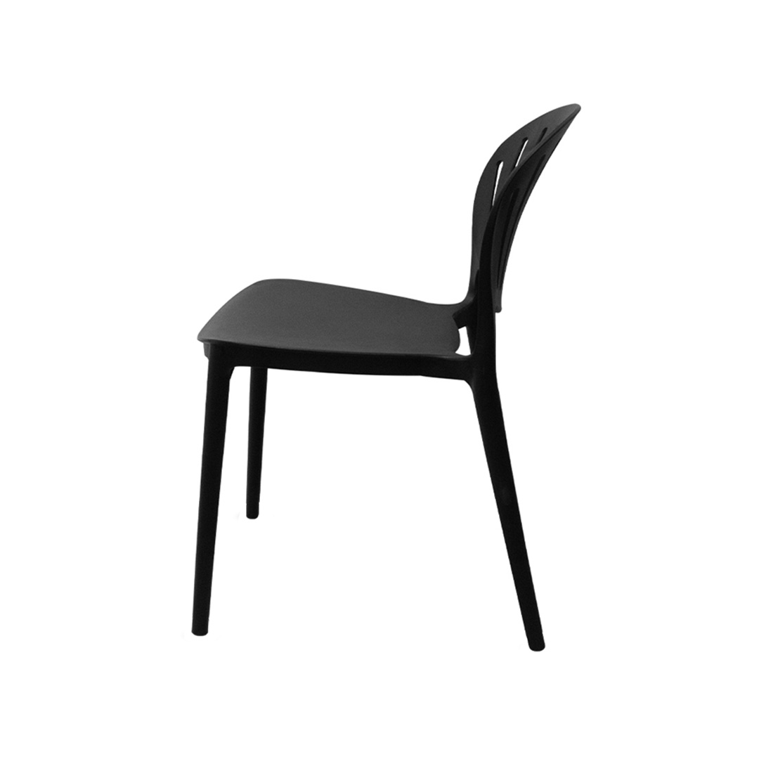 Black Stackable Armless Plastic Chair
