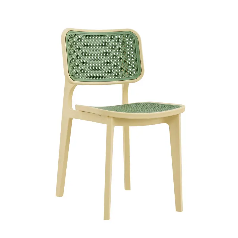 Green-Beige Plastic Cafe Chair-PP Chair