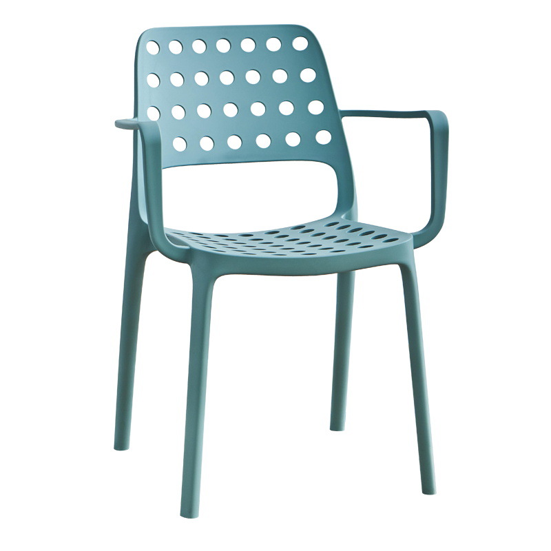 Modern PP Plastic Armchair – Perforated Dining & Outdoor Chair