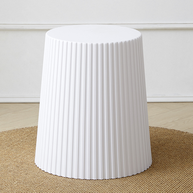Storage Plastic Stool In White-PP Chair