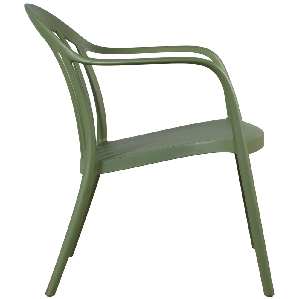 GFPP Monobloc Stackable Plastic Armchair, One-Piece Glass Fiber Reinforced Polypropylene Chair for Commercial Patio & Restaurant