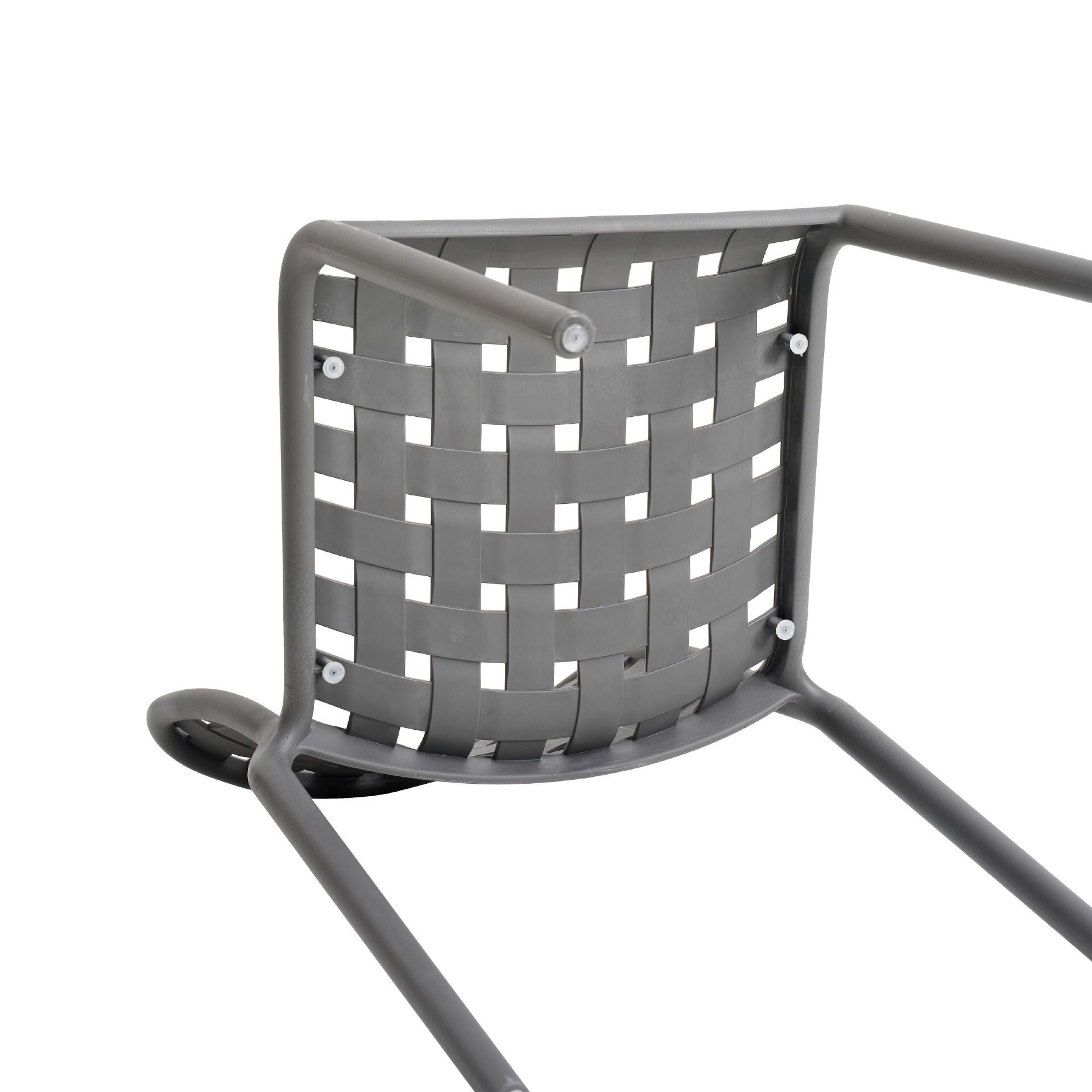 GFPP Monobloc Stackable Plastic Side Chair, Integrated Woven Weave Design for Commercial Outdoor Restaurant & Patio
