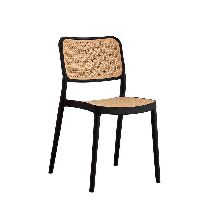 Black-Beige Hollow Out Polypropylene Chair-PP Chair