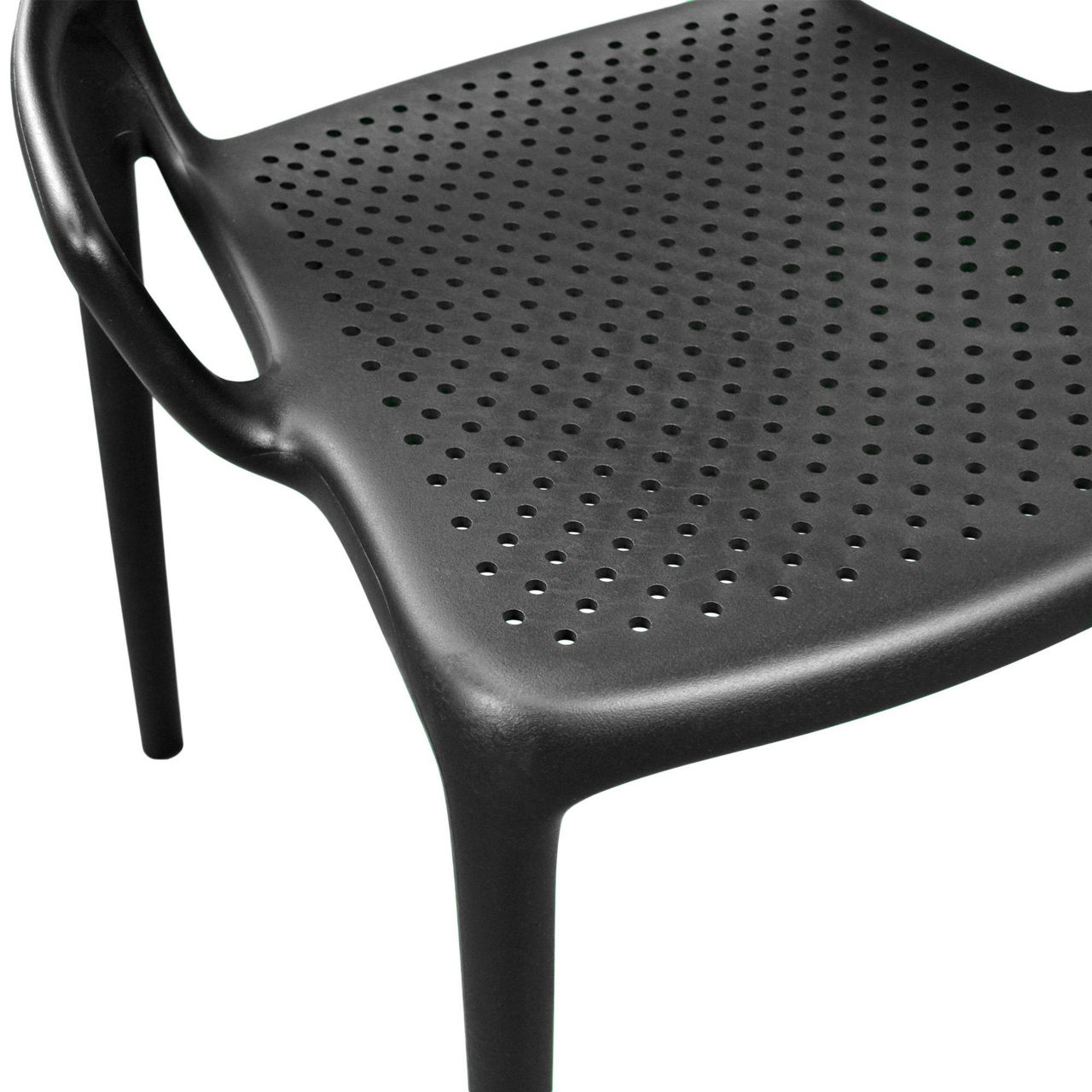 Stackable Black Hollow Outdoor Plastic Chair - Durable, Weatherproof & Space-Saving Seating