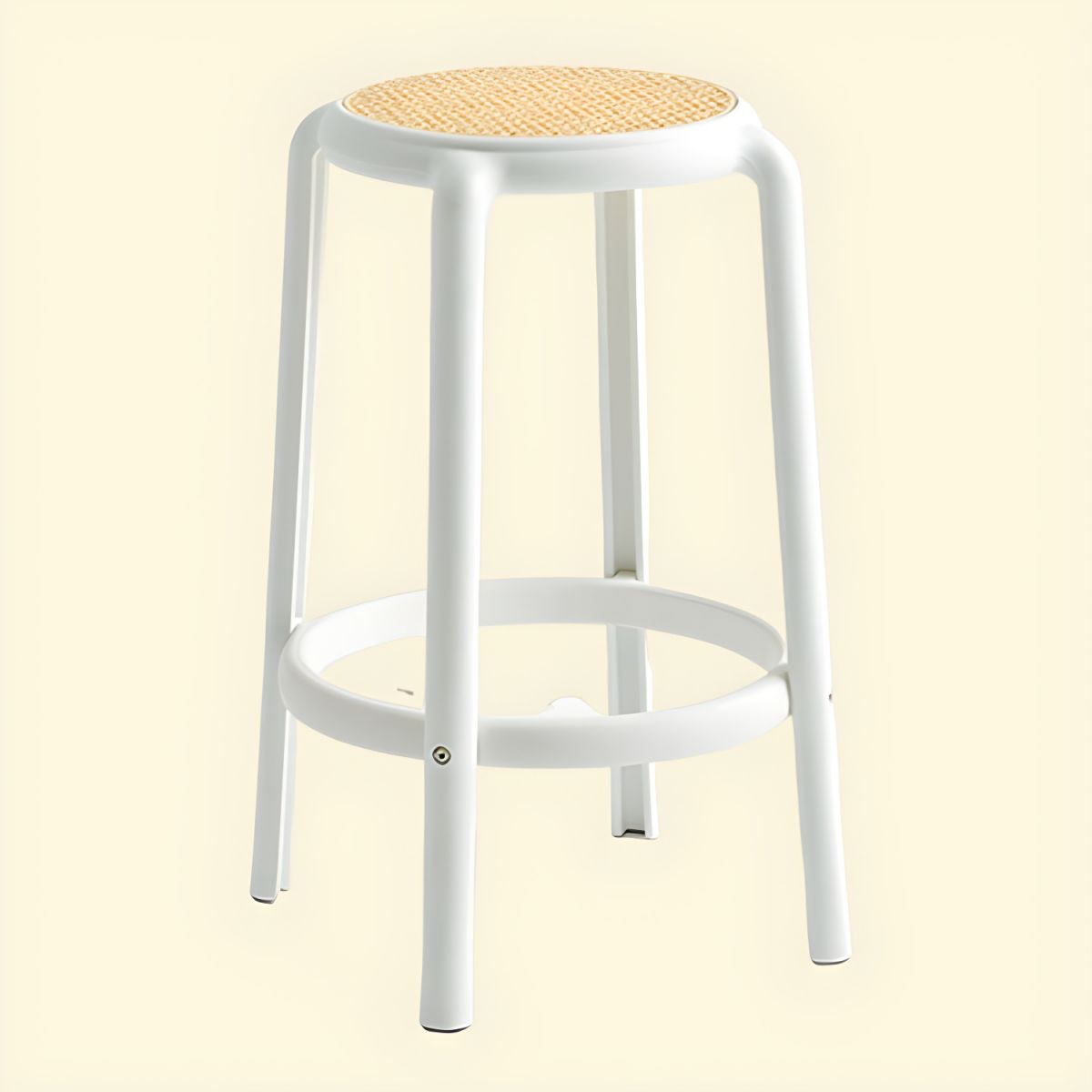 Hollow Out Seat Bar Chair In White Frame-PP Chair