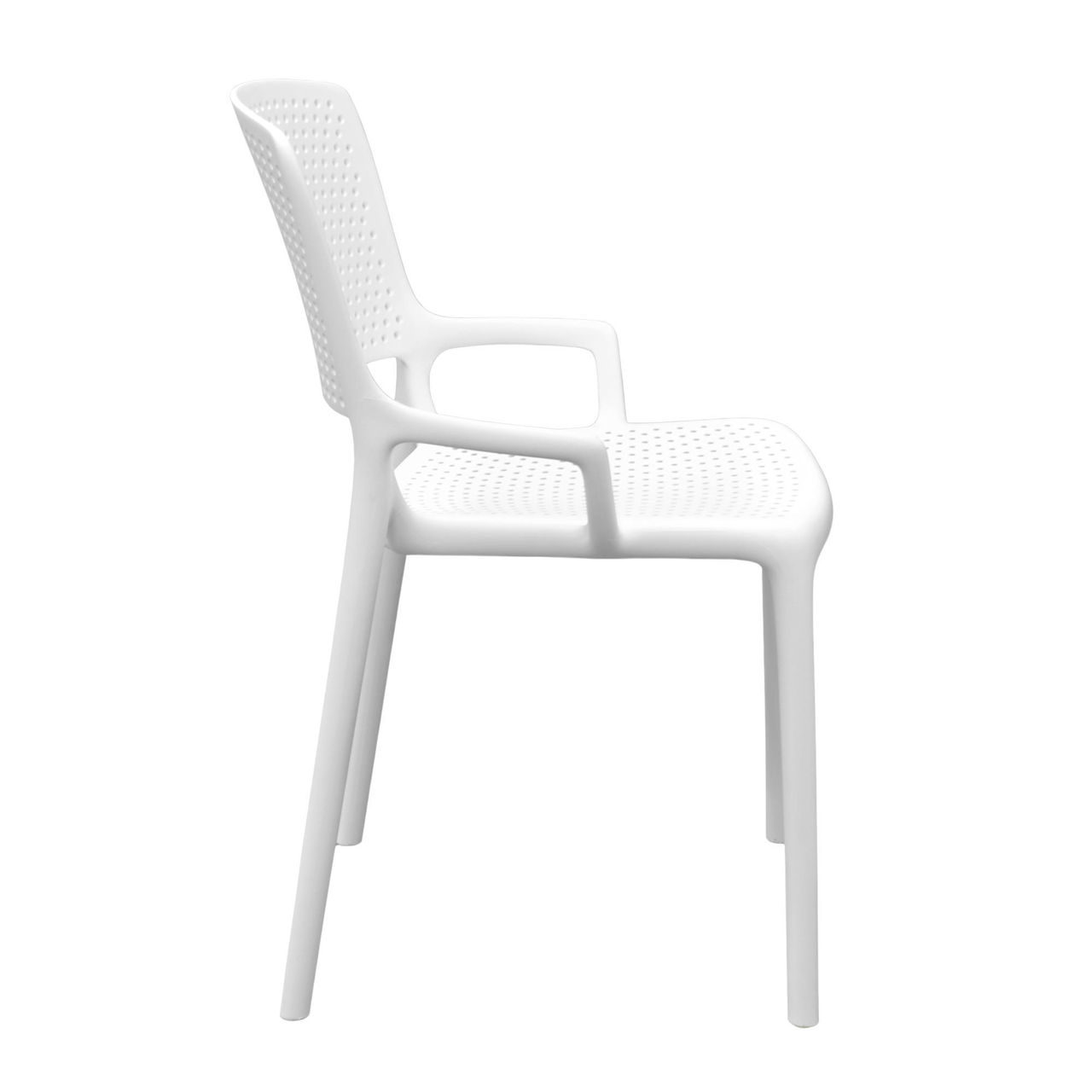 Stackable White Ventilated Outdoor Plastic Chair – Weatherproof & Space-Saving Patio Seating Solution-PP Chair