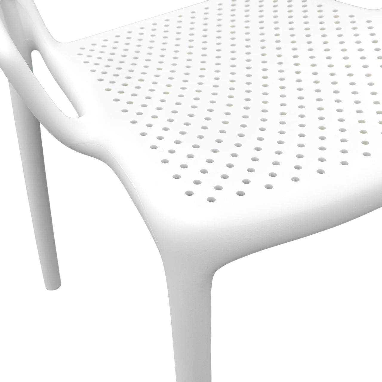 Stackable White Ventilated Outdoor Plastic Chair – Weatherproof & Space-Saving Patio Seating Solution-PP Chair