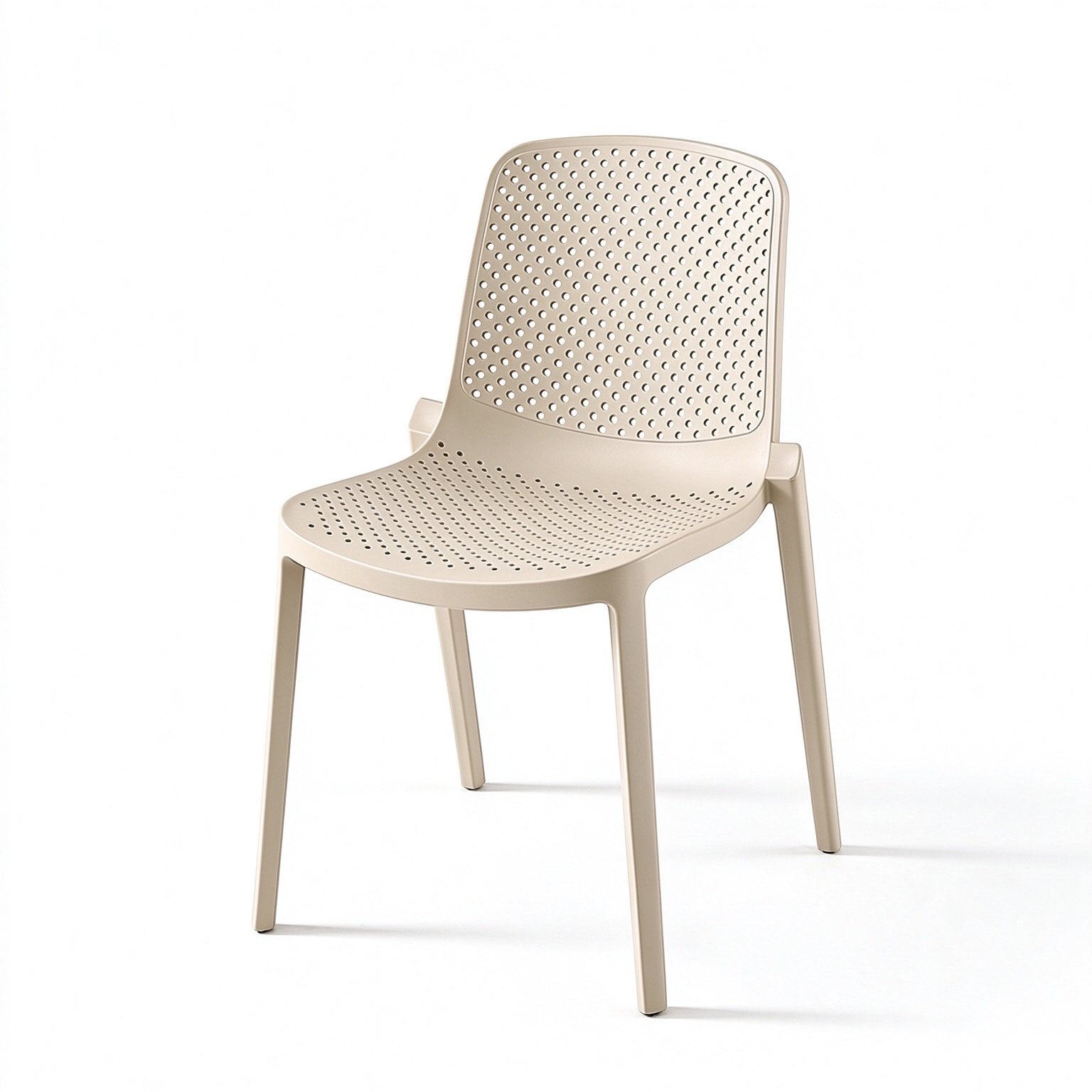 Modern PP Plastic Chair – Perforated Dining Chair for Commercial & Outdoor Use