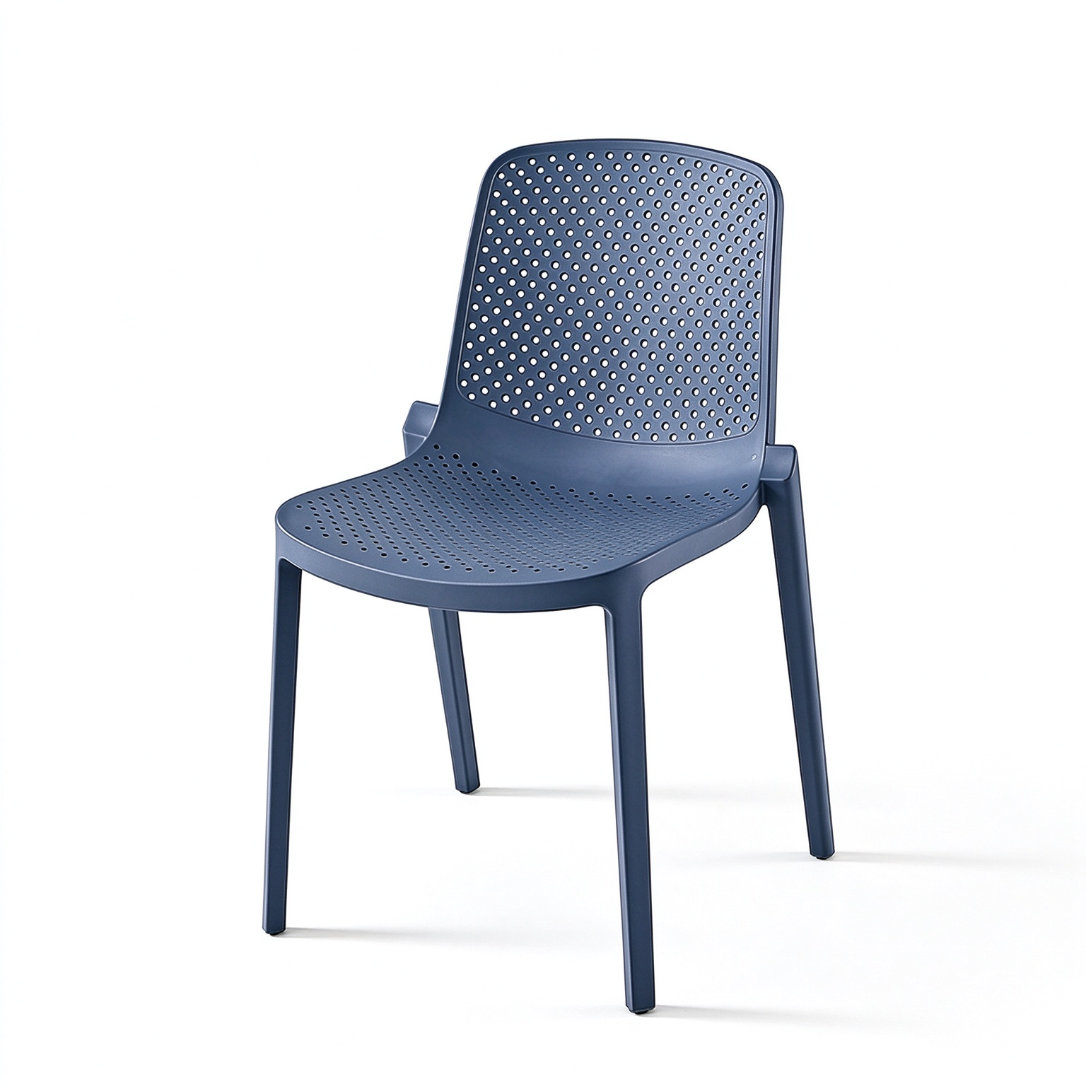Modern PP Plastic Chair – Perforated Dining Chair for Commercial & Outdoor Use
