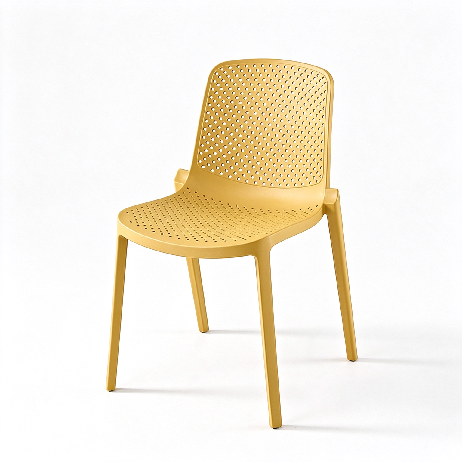 Modern PP Plastic Chair – Perforated Dining Chair for Commercial & Outdoor Use