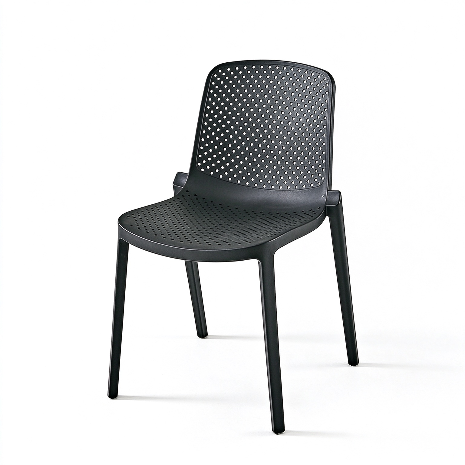 Modern PP Plastic Chair – Perforated Dining Chair for Commercial & Outdoor Use