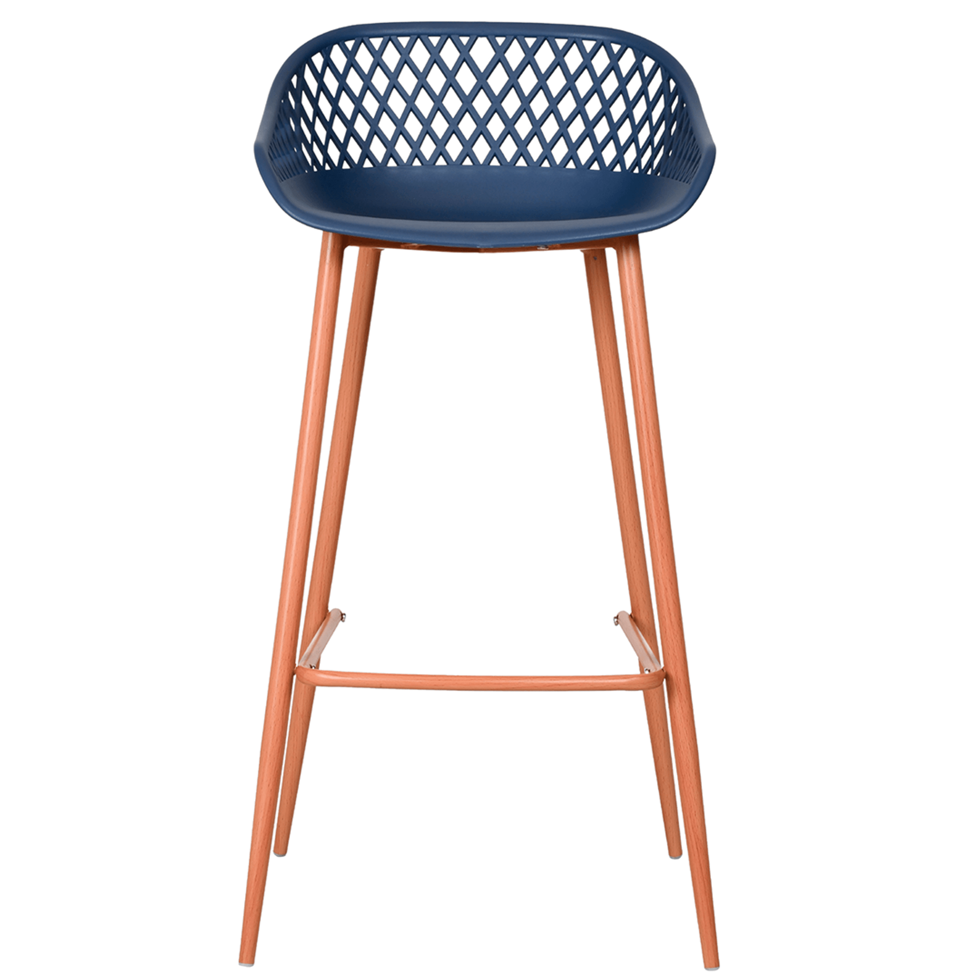 Navy Blue Polypropylene Bar Chair With Metal Feet-PP Chair