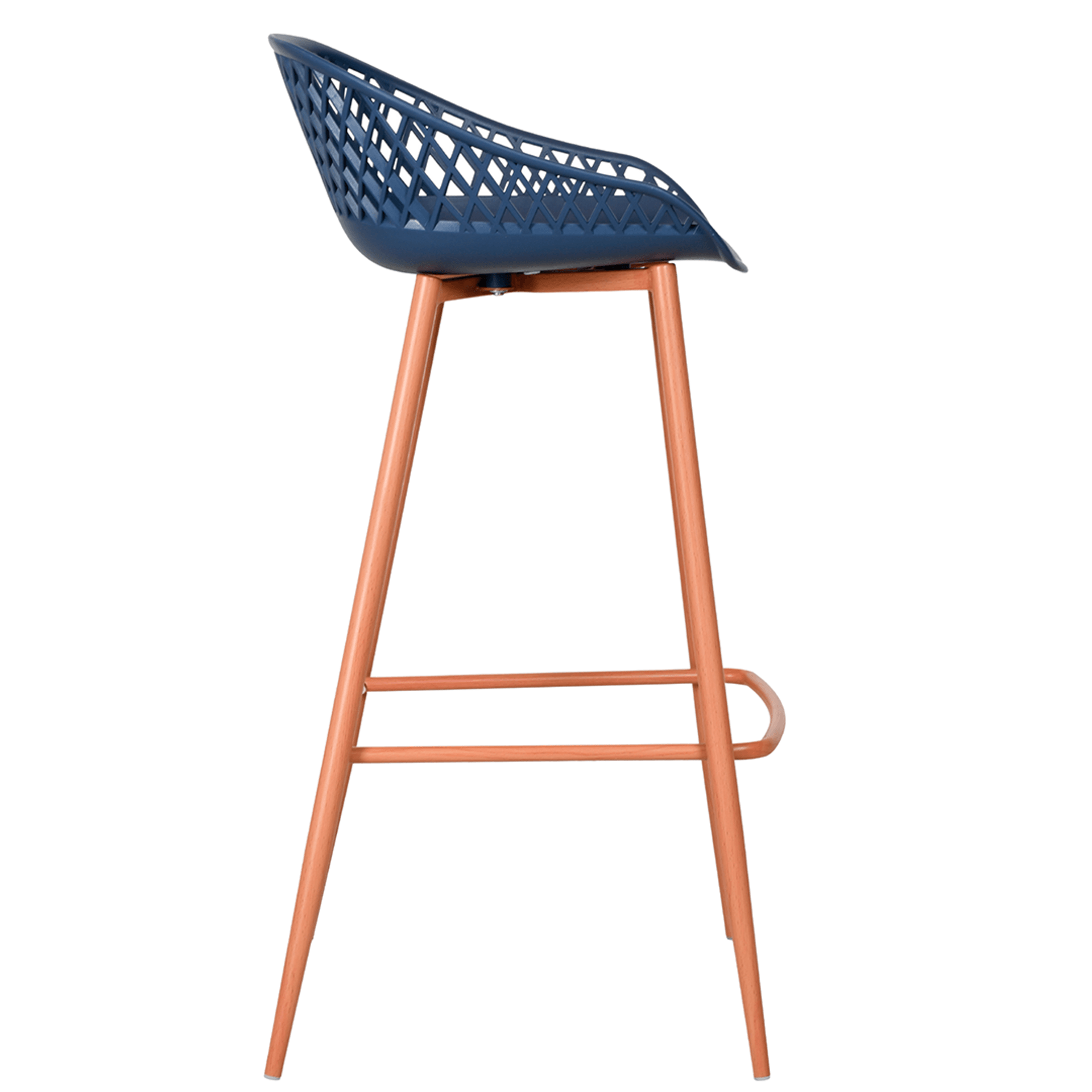 Navy Blue Polypropylene Bar Chair With Metal Feet-PP Chair