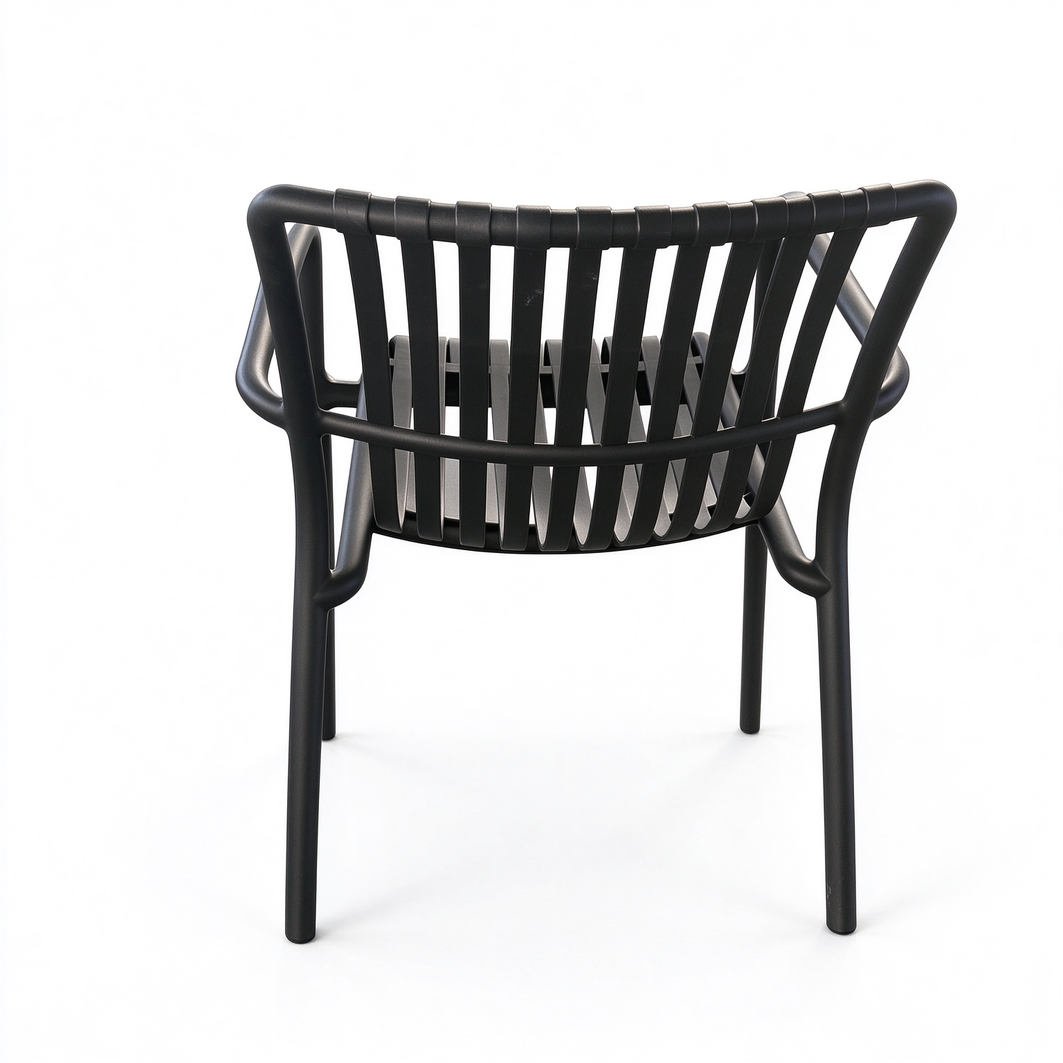 Monobloc PP Slatted Outdoor Armchair, UV Stabilized Plastic Lounge Chair for Hotel, Patio & Commercial Project