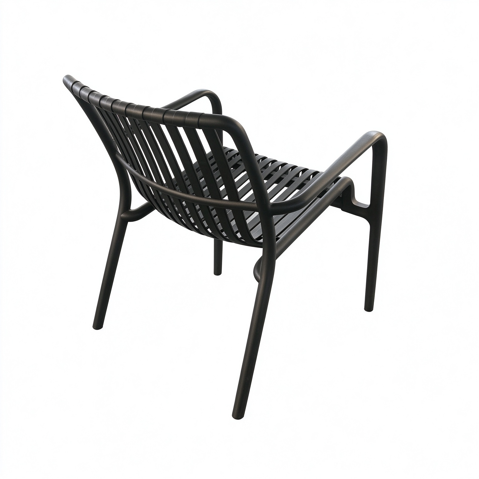 Monobloc PP Slatted Outdoor Armchair, UV Stabilized Plastic Lounge Chair for Hotel, Patio & Commercial Project