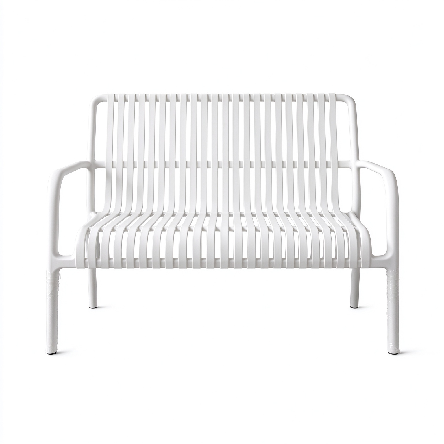 Monobloc PP 2-Seater Outdoor Bench, UV Stabilized Plastic Double Seat Sofa for Patio, Hotel & Commercial Project