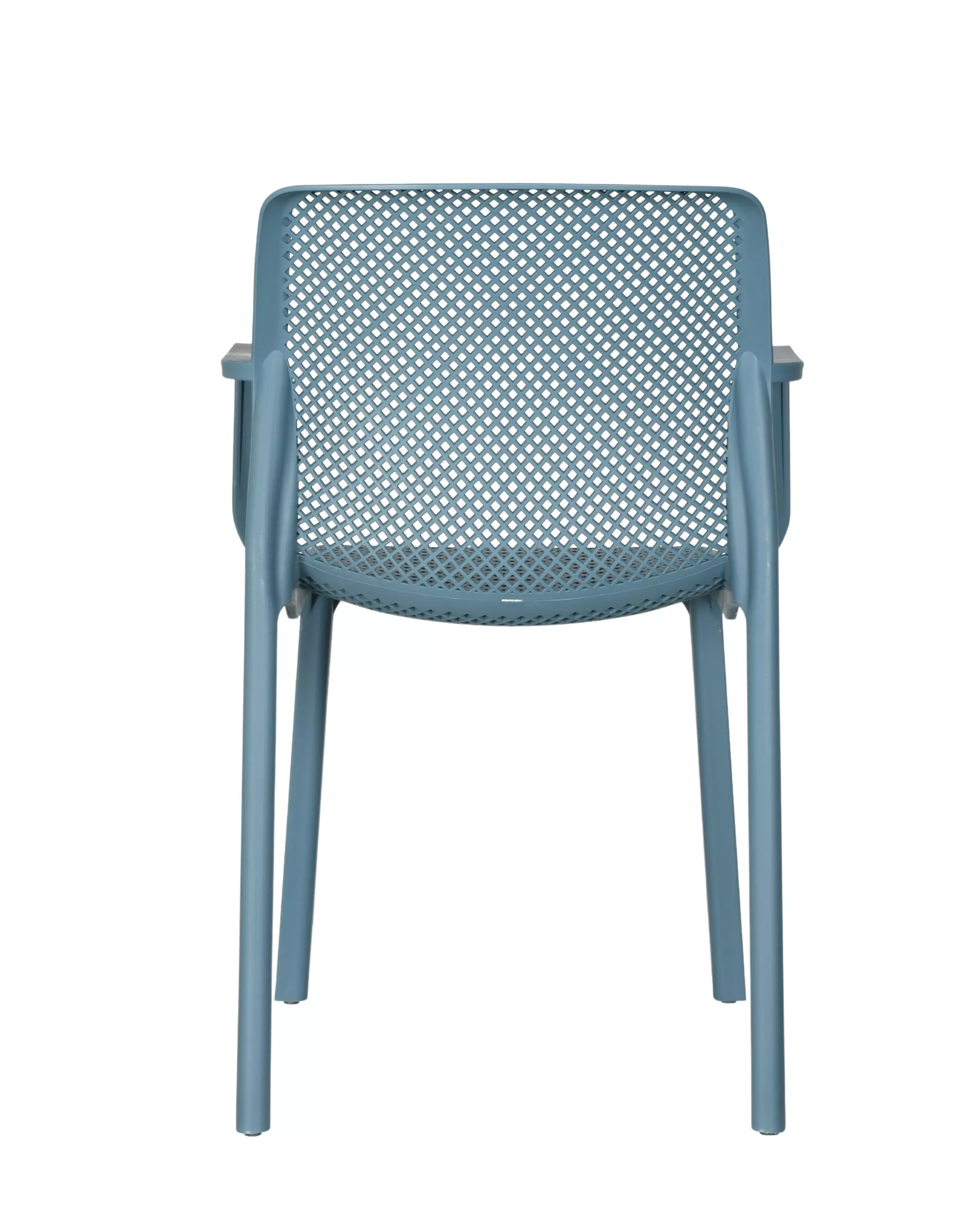 Peacock Blue Plastic Armchair-PP Chair
